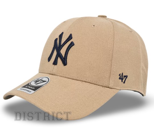 47 Brand Кепка 47 Brand MLB New York Yankees B-MVP17WBV-KHA Beige - Заображення 1