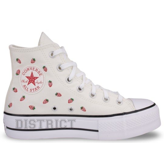 Converse Кеды Converse Chuck Taylor All Star Lift HI Strawberries A14934C Ecru - Картинка 1