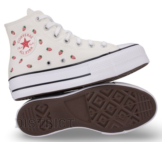 Converse Кеды Converse Chuck Taylor All Star Lift HI Strawberries A14934C Ecru - Картинка 5