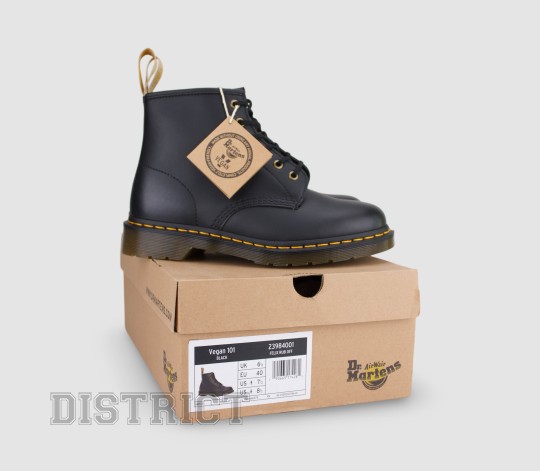 Dr. Martens Черевики Dr. Martens 101 Vegan Black Felix Rub Off 23984001 - Заображення 8