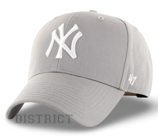 47 Brand Кепка 47 Brand New York Yankees Raised Basic B-RAC17CTP-GY Grey - Заображення 1