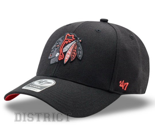 47 Brand Кепка 47 Brand Chicago Blackhawks Sure Shot HVIN-SUMVP04WBP-BK94 Black - Заображення 1